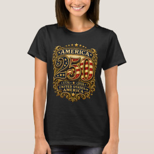 Camiseta Aniversário de 250 anos da América Patriótico 1776