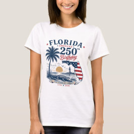 Camiseta Aniversário de 250 anos da América Tema Tropical d