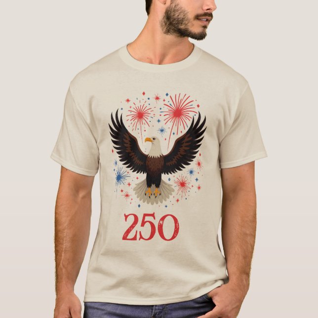 Camiseta Aniversário de 250 anos dos EUA 2026 Semiquincente (Frente)