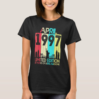 Camiseta Aniversário de 25 anos Abril de 1997 25 Anos de
