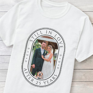 Camiseta Aniversário de 25 Anos de Casamento Foto Personali
