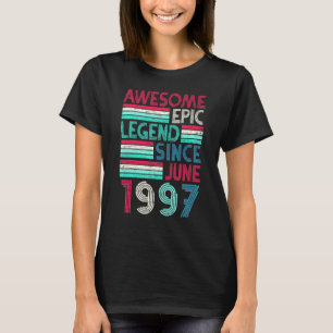 Camiseta Aniversário de 25 anos Lendário Épico Incrível Des