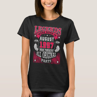 Camiseta Aniversário de 25 anos Lendas nascidas em agosto