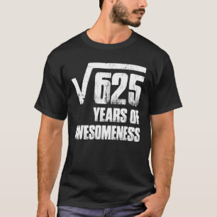 Camiseta Aniversário De 25 Para Raiz Quadrada Masculina De