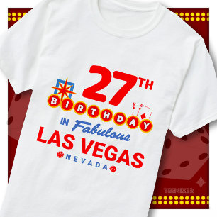 Camiseta Aniversário de 27 anos Sinal de Boas-Vindas Las Ve