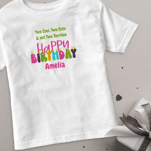 Camiseta Aniversário de 2 anos Dia Maravilhoso Velas Colori