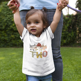 Camiseta Aniversário de 2 anos do Cute Barnyard