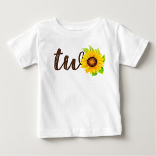 Camiseta Aniversário de 2 anos Girassol Duas Lindas Festas