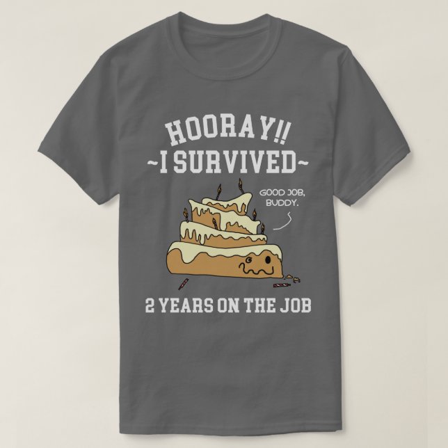 Camiseta Aniversário de 2 Anos no Emprego (Frente do Design)