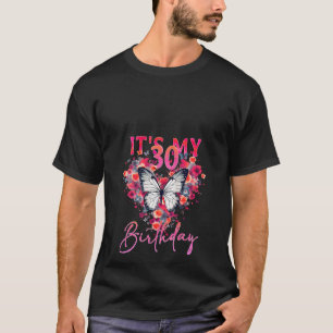 Camiseta aniversário de 30 anos 30 anos Borboletas Design T