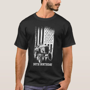 Camiseta aniversário de 30 anos 30 Anos Us Flag Trator Driv