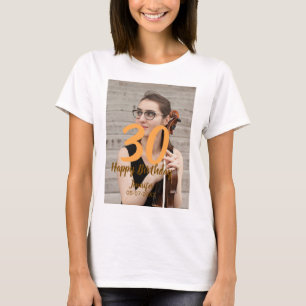 Camiseta aniversário de 30 anos adicionar nome data ano fot