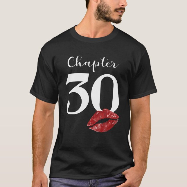 Camiseta aniversário de 30 anos Capítulo Lábios Vermelhos B (Frente)