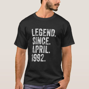 Camiseta aniversário de 30 anos de abril Nascer 30 anos Le