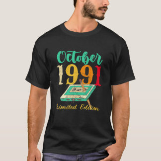 Camiseta Aniversário de 30 anos de Lápis de Cassete Vintage