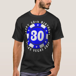 Camiseta aniversário de 30 anos em Las Vegas 2020 Poker Ch