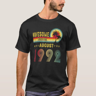Camiseta aniversário de 30 anos Gift Incrível Desde Agosto
