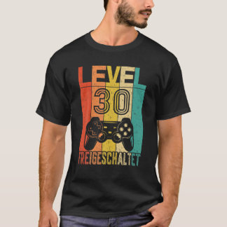 Camiseta aniversário de 30 anos Gift Nível 30 Desbloqueado 