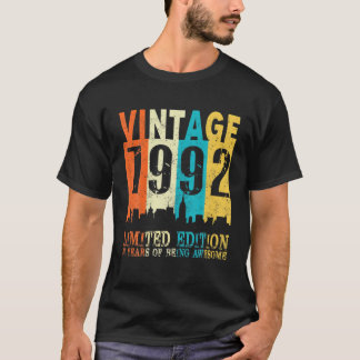 Camiseta aniversário de 30 anos Gift Vintage 1992 Limited E
