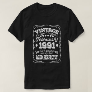 Camiseta aniversário de 30 anos Gift Vintage fevereiro de
