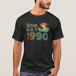 Camiseta aniversário de 30 anos Gift Vintage Maio 1990 Tri