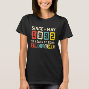 Camiseta aniversário de 30 anos Incrível Desde Maio De 1992