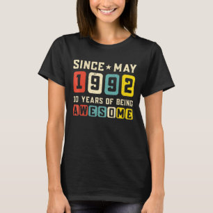 Camiseta aniversário de 30 anos Incrível Desde Maio De 1992