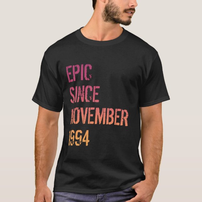 Camiseta aniversário de 30 anos Men Epic Nascer novembro de (Frente)