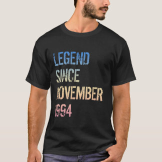 Camiseta aniversário de 30 anos Men Legend Nascer novembro 