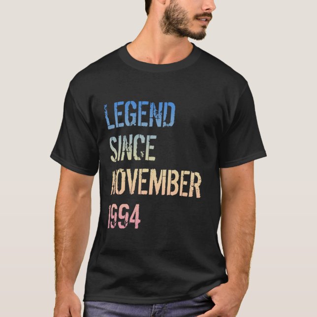 Camiseta aniversário de 30 anos Men Legend Nascer novembro  (Frente)