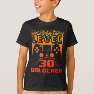 Camiseta aniversário de 30 anos para Homens Nível 30 Jogado