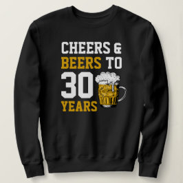 Camiseta aniversário de 30 anos para saudações e cervejas a