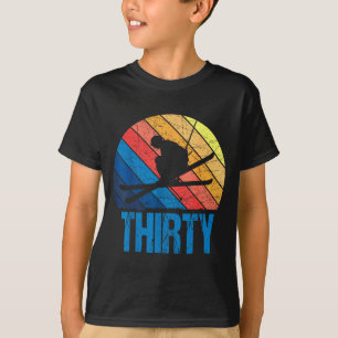 Camiseta aniversário de 30 anos retro ski esqui homens de 3