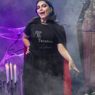 Camiseta aniversário de 30 anos RIP 20s Black White Matchin