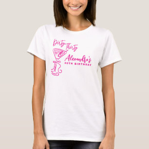 Camiseta Aniversário de 30 anos Rosa Tendência Dirty Thirty