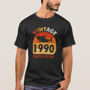 Camiseta aniversário de 30 anos Shark Vintage 1990 Limited