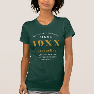 Camiseta aniversário de 30 anos Verde Personalizado Dourad
