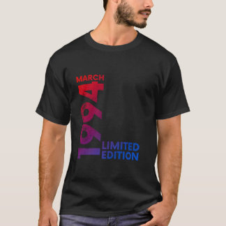 Camiseta aniversário de 30 anos Vintage 1994 Março 30 Anos 
