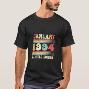 Camiseta aniversário de 30 anos Vintage Janeiro 1994 Bday D