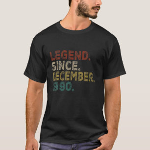 Camiseta aniversário de 30 anos Vintage Retro Dezembro 1990