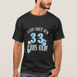 Camiseta Aniversário de 33 anos Gata Mãe de Gato Amante de 