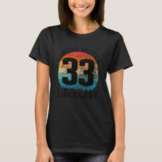 Camiseta Aniversário de 33 anos Vintage Lendário Bday