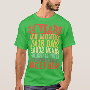 Camiseta Aniversário de 34 anos dá presentes para seu Casal