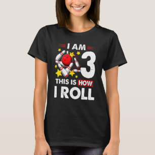 Camiseta aniversário de 3 anos Boys Boliche É Assim Que Eu