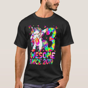 Camiseta aniversário de 3 anos Colorir Coletor Colorido, Un