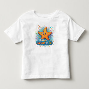 Camiseta Aniversário de 3 anos da Estrela do Mar Fazendo um