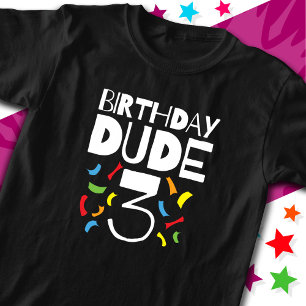 Camiseta aniversário de 3 anos de 3 anos Festa de Criança d