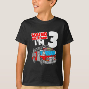 Camiseta aniversário de 3 anos de Bombeiros de 3 anos de i