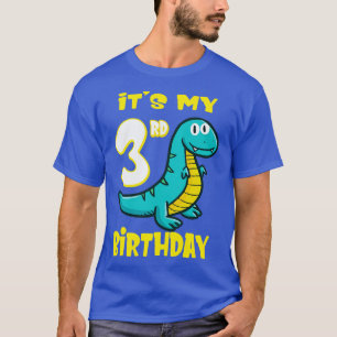 Camiseta Aniversário de 3 anos de Camiseiros de Dinossauro