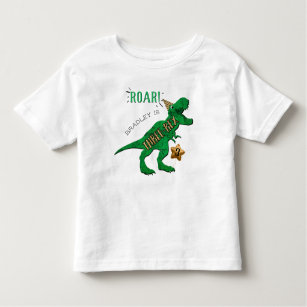 Camiseta Aniversário de 3 anos de Dinossauro Três Rex